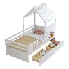 Twin Size House Bed for Kids, Twin Bed with Rails and 2 Storage Drawers, Wooden Playhouse Beds with Roof and Window - 4 of 4