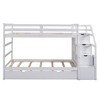 Twin Over Twin Bunk Bed with Twin Size Trundle and 3 Storage Stairs, No Box Spring Required - ModernLuxe - 4 of 4