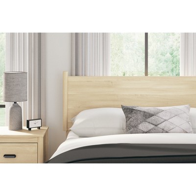 Beige Full Wood Transitional Platform Bed