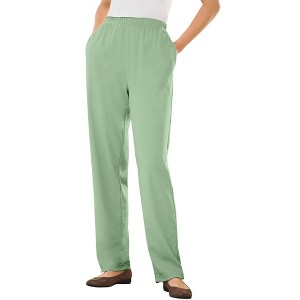 Woman Within Plus Size Tall 7-Day Knit Straight Leg Pant - 1 of 4