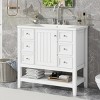 ChicFurnit Bathroom Storage Cabinets Bathroom Floor Storage Cabinet Functional Bathroom Cabinet with Drawer for Bathroom, White, 36.02"*18.31"*33.6" - 2 of 4