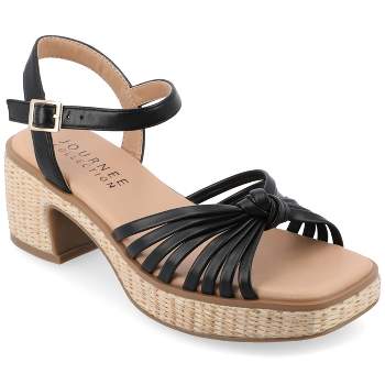 Journee Collection Womens Hally Tru Comfort Foam Raffia Outsole Platform Sandals