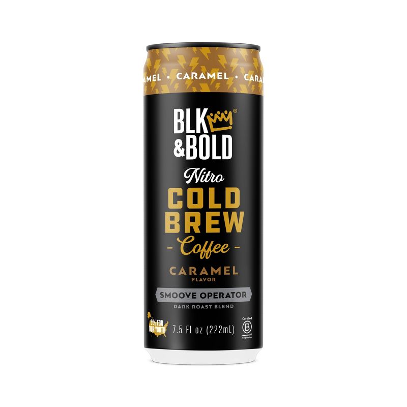 BLK &#38; Bold Caramel Nitro Cold Brew Coffee - 7.5 fl oz Can, 1 of 7