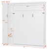 Full/Queen Size Murphy Bed Space-saving Wall Bed Foldable Bed with Shelves, Wardrobe & LED Light - ModernLuxe - 4 of 4