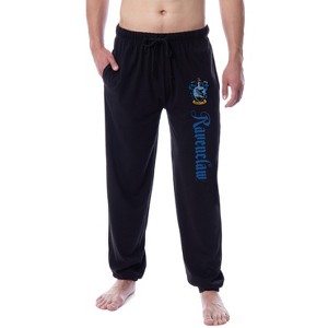 Harry Potter Mens' Hogwarts All Houses Sleep Jogger Pajama Pants Black - 1 of 4