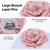 Unique Bargains Handmade Dainty Satin Fabric Big Peony Rose Flower Brooches Hair Clips 1 Pc - 2 of 4