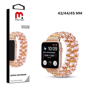 MyBat Pro Crystal Watchband for Apple Watch 38mm - 44mm - Pink , Elegant Stretch Bracelet Style - 1 of 4