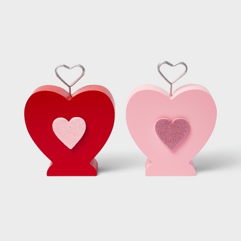 2pk Valentine Photo Holder Pink/red Heart - Spritz™ : Target