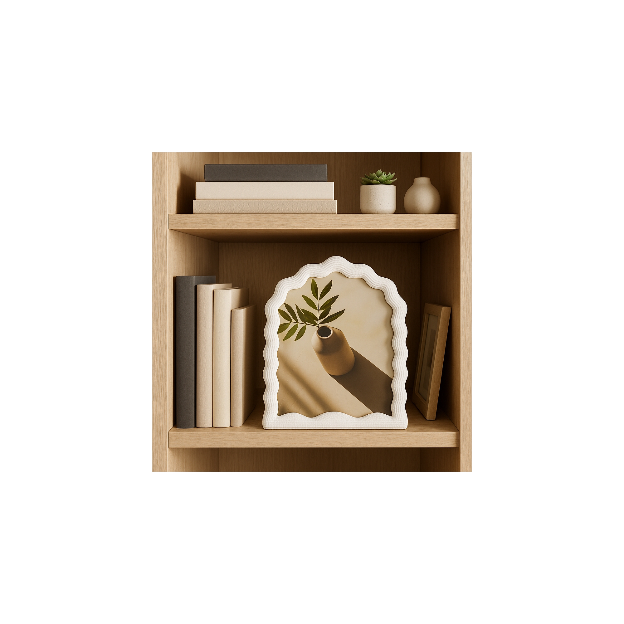 Decorative Wavy Arch Picture Frame for Home Decor - Modern Photo Frame for Tabletop Accent, Mantel Display, or Living Room Decor - 11", White