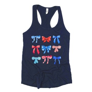 Simply Sage Market Women's Patriotic Coquette Bow Chart Graphic Racerback Tank - 1 of 2