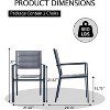 Patio Dining Chairs Set of 2, Aluminum Outdoor Dining Chair with Armrest & Wider Seat, All-Weather Stackable Patio Chairs for Balcony, Garden - 3 of 4