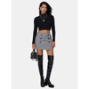 EXLURA Womens Button Bodycon Mini Skirt Sexy Night Club High Waist Elastic Y2K Fall Winter Plaid Skirts - 3 of 4
