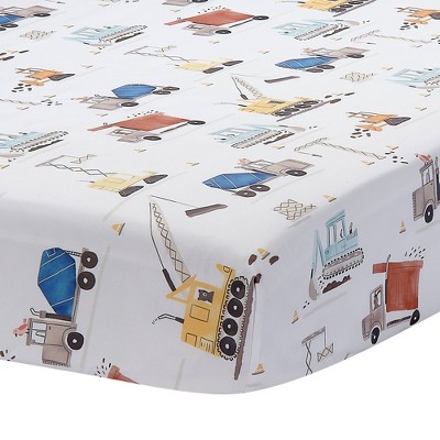 Navy and Gray Microfiber Construction Toddler Quilt Set