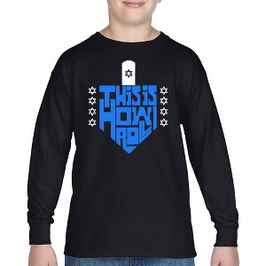 LA Pop Art This is How I Roll - Boy's Word Art Long Sleeve T-Shirt - 1 of 4