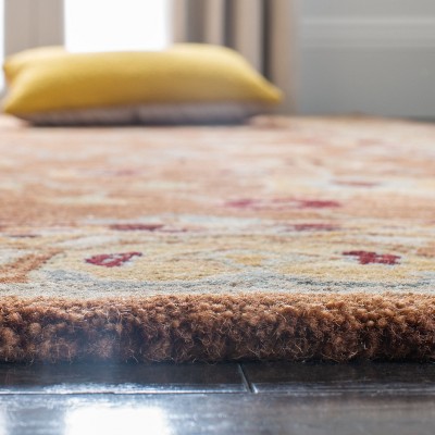 Handmade Tufted Orange Wool-Cotton Blend 3' x 5' Area Rug