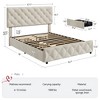 Full/QUEEN/King Size Bed Frame with 4 Drawers and Headboard Tufted Design Linen Upholstered Platform Bed Frame No Box Spring Need - 2 of 4