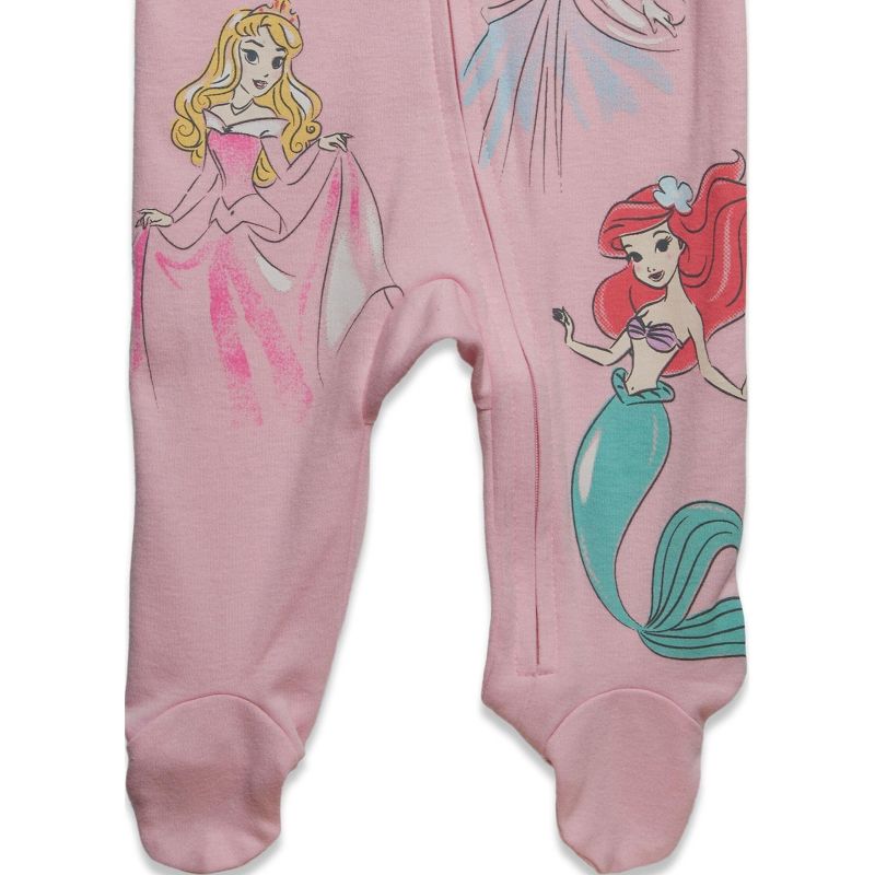 Disney Minnie Mouse Princess Classics Lion King Dumbo Belle Baby Girls 2 Pack Zip Up Sleep N' Plays Newborn to Infant, 5 of 8