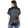 Artyska Women's Satin Button Down Shirt Short Sleeve Office Work Blouses Tops - 3 of 4