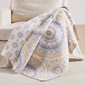 Luiza Multicolored Quilted Throw - Levtex Home - 1 of 4