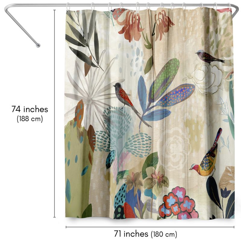 Americanflat 71" x 74" Shower Curtain, Where The Passion Flower Grows I by PI Creative Art, 3 of 9