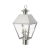 Livex Lighting Wentworth 3 - Light Post Light in  Brushed Nickel - 4 of 4