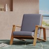 Modern Adirondack Outdoor Club Chair, Acacia Wood Frame with Water-Resistant Cushions, Teak Finish-Coolbibila - 2 of 4
