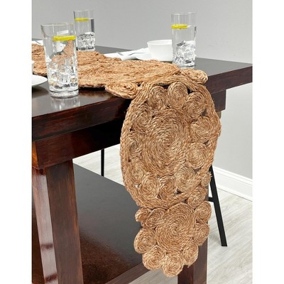 Unique Loom Braided Jute Shalini Floral Indoor Flatweave Braided Area Rug