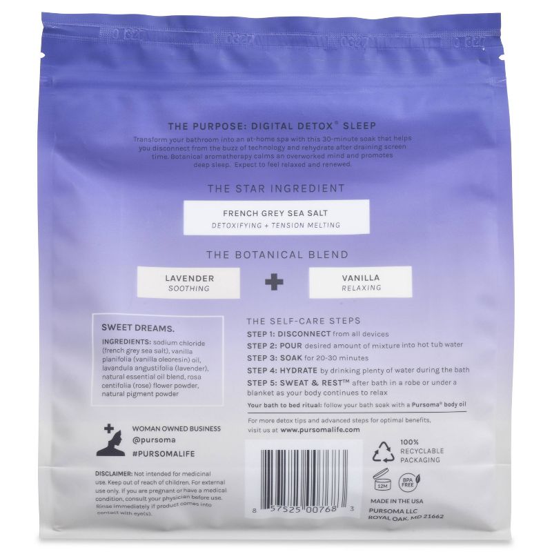Pursoma Digital Detox Sleep Lavender &#38; Vanilla Bath Soak - 48oz, 4 of 9