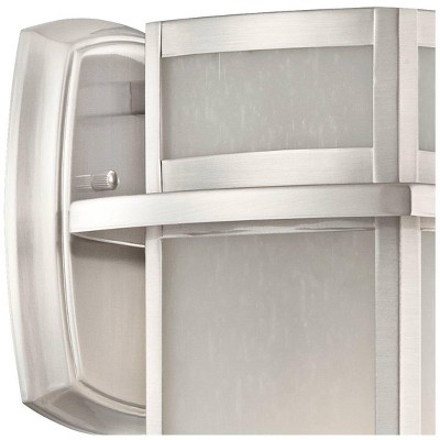 Modern Brushed Nickel Outdoor Wall Light with Frosted Glass