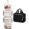 Travel Toiletry Bag for Women Large Hanging Makeup Bag Organizer Toiletries Bag for Full Size Essentials Accessories Cosmetics (Black (Large)) - 3 of 4