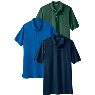 KingSize Men's Big & Tall 3-Pack Longer-Length Piqué Polos