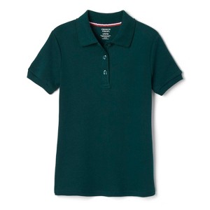 French Toast School Uniform Girls Short Sleeve Fitted Interlock Polo with Picot Collar (Feminine Fit) - 1 of 1