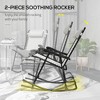 PAGED Outdoor Rocking Chair Set Foldable Beach Chairs with Steel Frame for Porch, Beach, Picnics, Balcony - 4 of 4