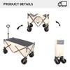 JUJABU Folding Heavy-Duty Outdoor Cart with Adjustable Handle and Cup Holders for Beach, Camping, Garden - 3 of 4
