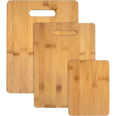 3-Piece Bamboo Cutting Board Set – Reversible Kitchen Boards for Chopping, Cheese & Serving