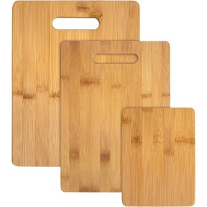 3-Piece Bamboo Cutting Board Set – Reversible Kitchen Boards for Chopping, Cheese & Serving - 1 of 4
