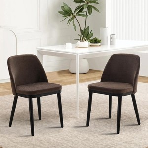Set of 2 Modern Upholstered Dining Chairs – 300lb Capacity, Wood Legs & Ergonomic Backrest for Kitchen, Dining, or Living Room - 1 of 4