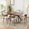 Christopher Knight Home Lara 7 Piece Mid-Century Modern Rubberwood Upholstered Dining Set - 2 of 4