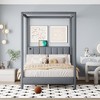 Full/Queen Size Canvas Fabric Canopy Platform Bed with USB and Type-C Ports - ModernLuxe - 2 of 4