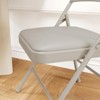 GustoWave 2 Pack Folding Chairs, Outdoor Portable Stackable Commercial Seat with Padded Cushion and Back, Metal Frame Chairs for Home, Office - 4 of 4