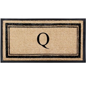 A1HC Natural Rubber Coir Outdoor Doormat 24x48 Monogrammed Anti-Shed Treated Durable Front Door Mat - 1 of 4
