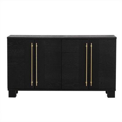 XINGHANZHENXUAN Wood Sideboard Buffet Cabinet with Gold Handles, Adjustable Shelves Storage for Kitchen, Dining Room, Living Room
