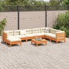 vidaXL 9 Piece Patio Sofa Set with Cushions - Wax Brown - 3 of 4