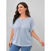 Women's Plus Size T Shirts Oversized Tees Summer Short Sleeve Crew Neck Tunic Tops - 3 of 4