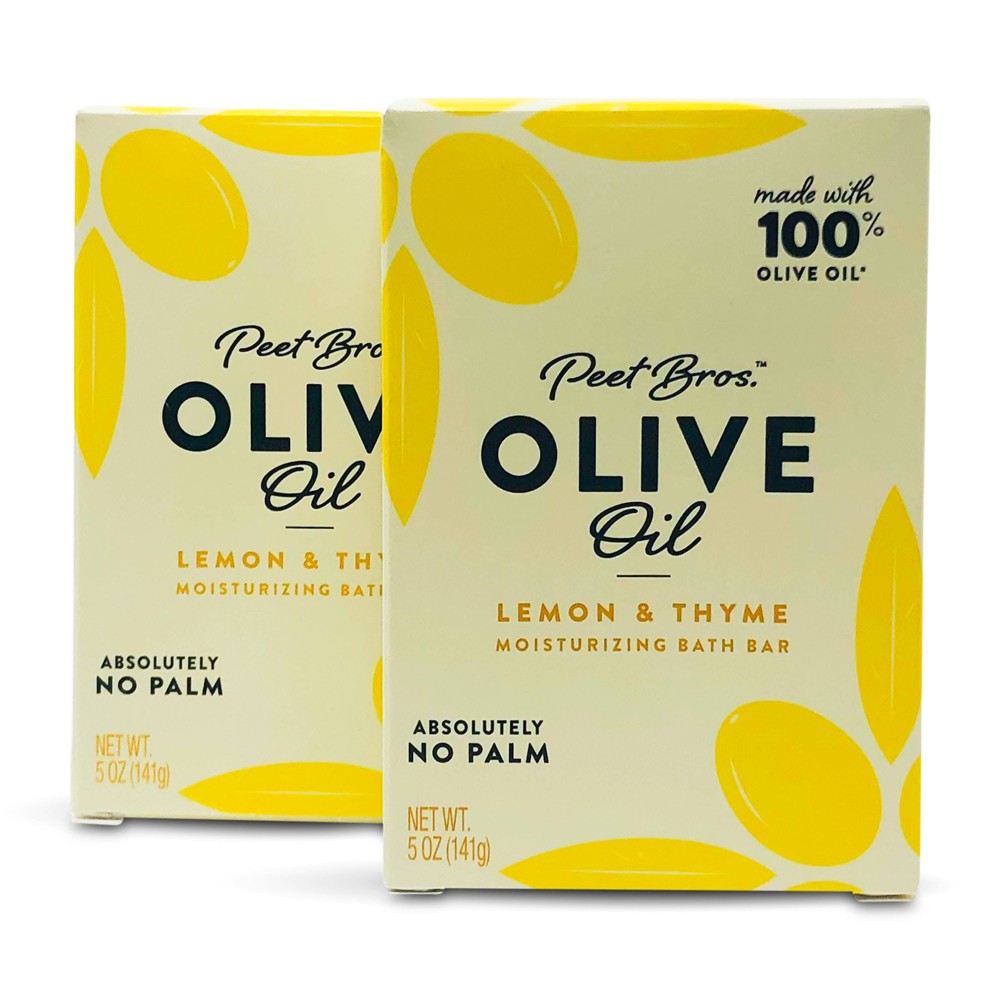 Photos - Shower Gel Peet Bros. Olive Oil Bar Soap - Lemon and Thyme - 5oz/2pk