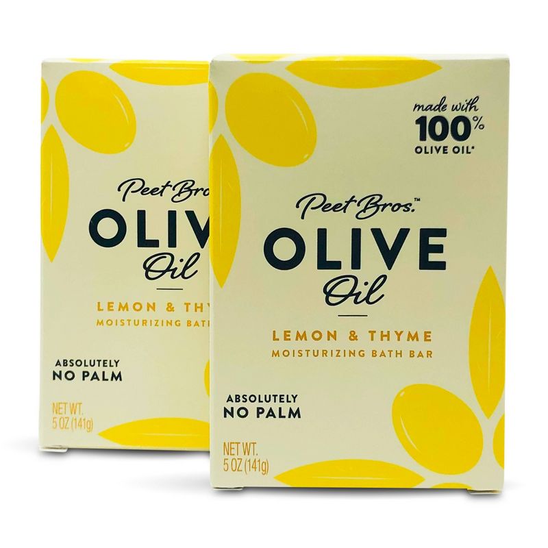 Peet Bros. Olive Oil Bar Soap - Lemon and Thyme - 5oz/2pk, 1 of 9