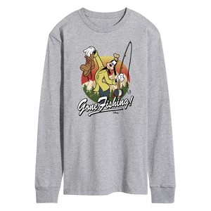 Men's - Disney - Goofy Gone Fishing Long Sleeve Graphic T-Shirt - 1 of 4
