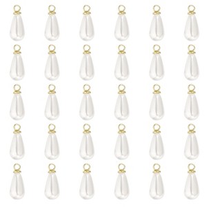 Unique Bargains Metal Bulk Elegant DIY Crafts Jewelry Making Pearl Pendant 50 Pcs - 1 of 4
