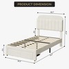 COZONY Kids Bed Frame with Bookcase Headboard and Storage Drawer, Twin Size Platform Bed with Padded Headboard - 2 of 4