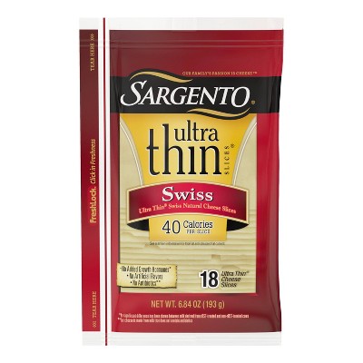 Sargento Ultra Thin Natural Swiss Cheese Slices - 6.84oz/18 slices
